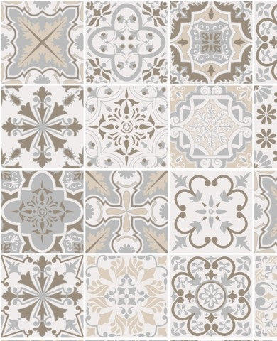  Panama un set di piastrelle in beige e grigio