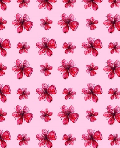 Jersey Small Watercolor Sakura Flowers