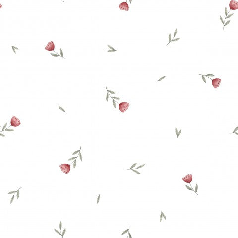 Jersey Small Flowers S White