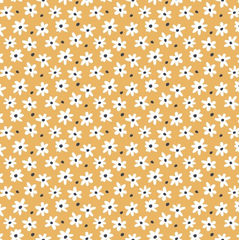  Tessuti in tela di cotone giallo per Little Daisies: tessuto ispirato alla natura, realizzato in 100% cotone, ideale per abbigliamento e accessori, venduto al metro