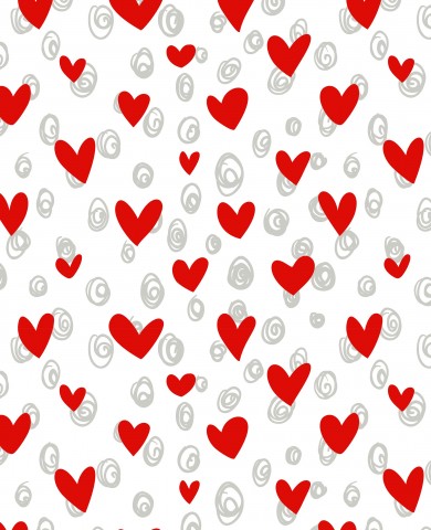 Jersey Small red and grey hand-drawn hearts
