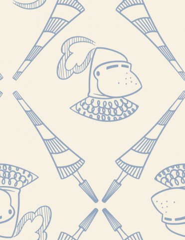 Motif French Terry d'un chevalier avec épée et bouclier