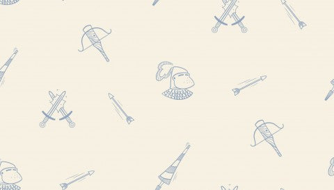 Motif de tissu imperméable représentant des chevaliers et des épées médiévaux