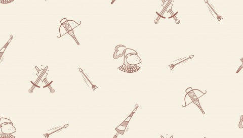 Musselin Muster mittelalterlicher Waffen und Schilde