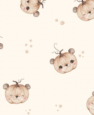 Waterproof fabric pumpkin teddy 30x30cm cream