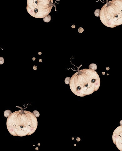Waterproof fabric pumpkin teddy 30x30cm black