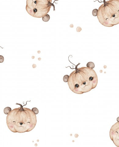 Waterproof fabric pumpkin teddy 30x30cm white