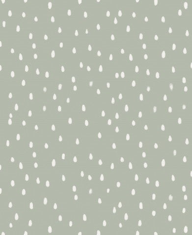  Pois bianchi in cotone satinato su sfondo grigio