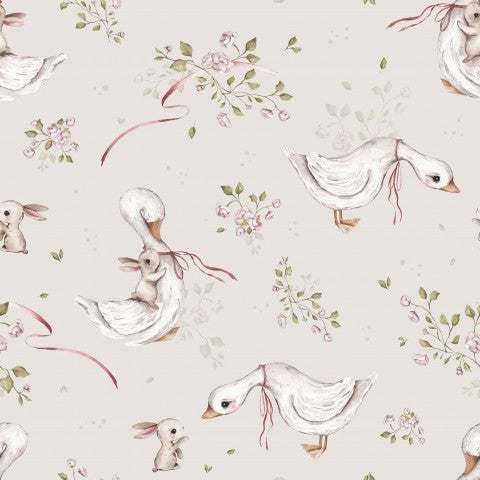 Jersey Let's be friends 20x20cm Taupe2