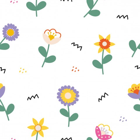 Jersey Bright Summer Flowers