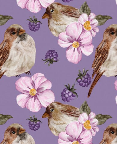 Jersey Lovely birds dark violet