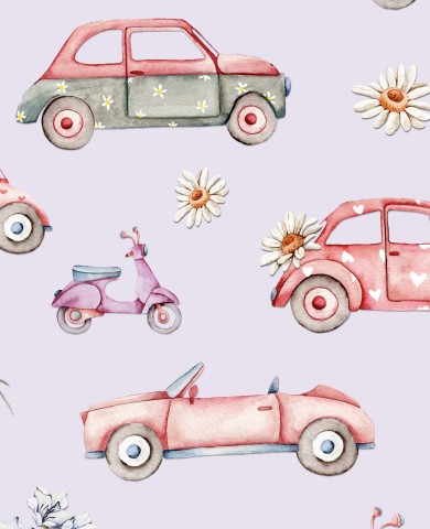 SoftShell watercolor cars and scooters