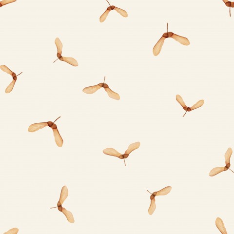 Wasserdichter Stoff maple seeds ecru
