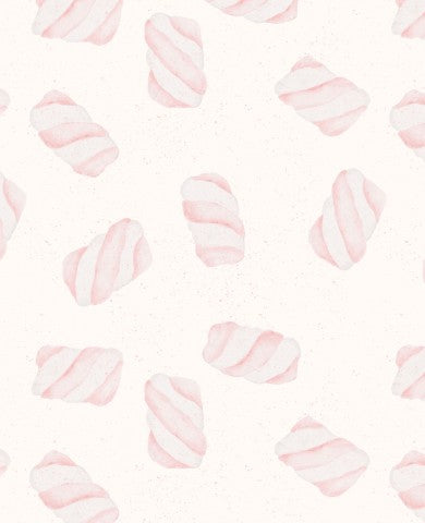 Canvas cotton pink marshmallows on white background