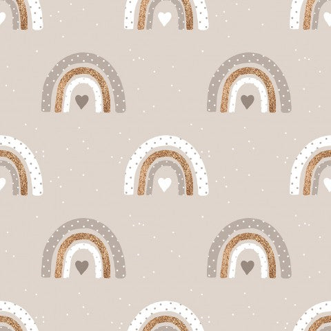 Jersey micro rainbow taupe