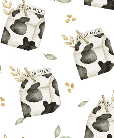 Muslin Milk carton pattern on white