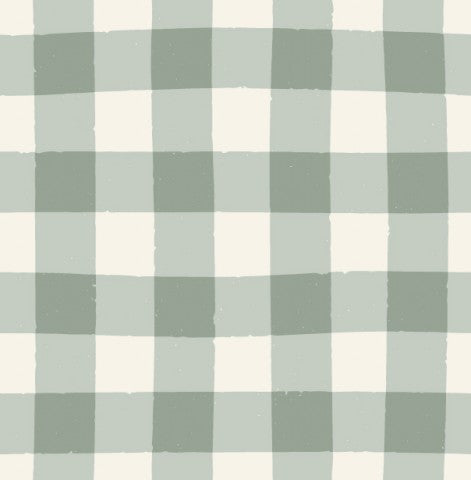 Jersey mini gingham in vintage mint blue
