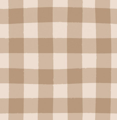 Waterproof fabric Mini Gingham Pastel Brown