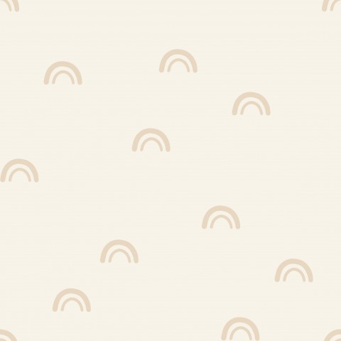  Rib Jersey una carta da parati bianco-beige con piccoli arcobaleni