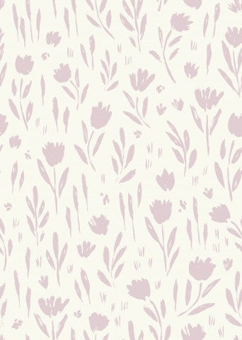 Jersey Minimalistic Painted Flowers in Lilac