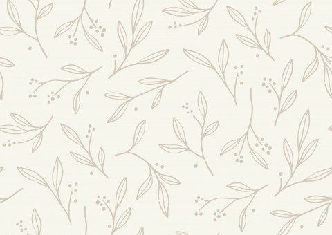 Wasserdichter Stoff Minimalistische Botanicals Mokka Hell