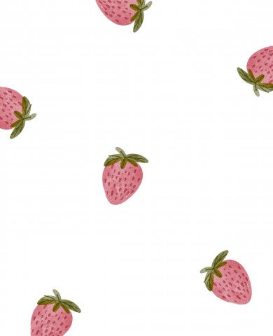 Musselin Minimalistische Erdbeeren WEISS