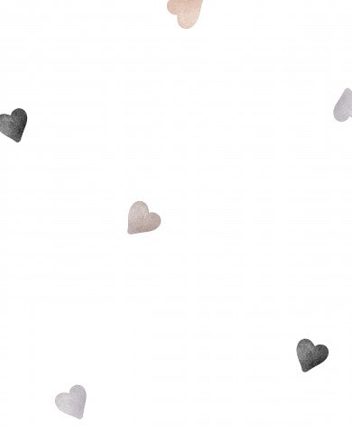 Musselin Minimalistische Herzen WEISS