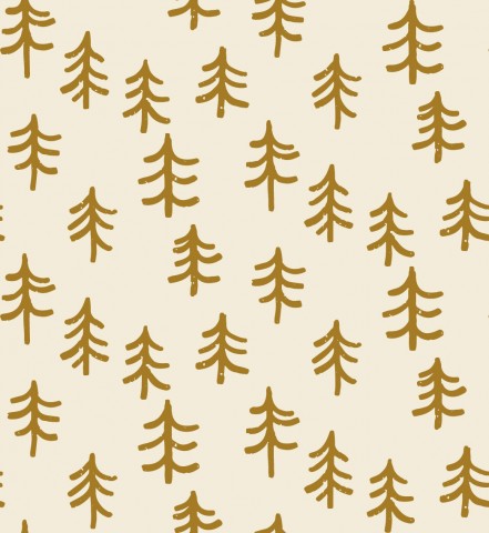 Wasserdichter Stoff Minimalistische Waldbäume Golden