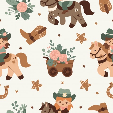 Jersey Cute Little Cowgirl with Flowers