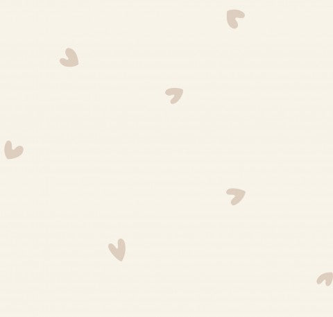 Wasserdichter Stoff Neutral Valentine Hearts Light Brown