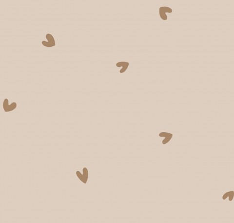 Wasserdichter Stoff Neutral Valentine Love Hearts Soft Brown