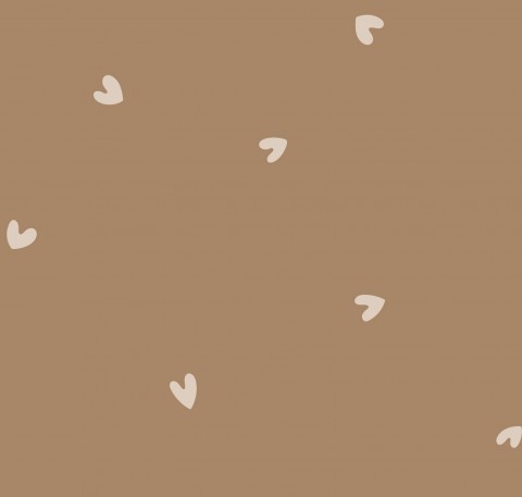 Wasserdichter Stoff Neutral Valentine Love Hearts Tan Brown