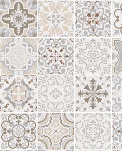 Jersey Neutral Geometric Mixed Tiles