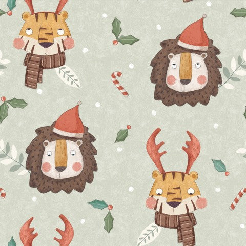Bau dein eigenes Design mit Canvas Baumwolle Noel - Löwe und Tiger. Qualitätliche Meterware zum nähen. Ideal für Hobbymacher, Designer und Kreativler.