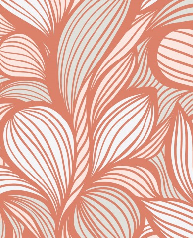 Wasserdichter Stoff Orange Abstract Line Art Waves
