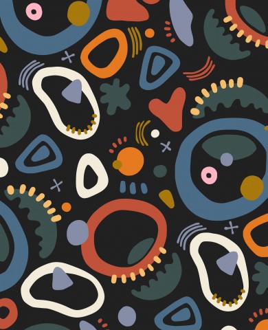 Jersey Orange and Black Abstract Shapes