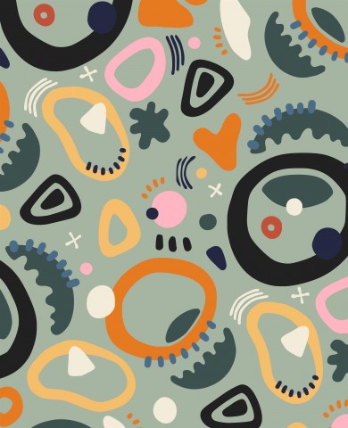 Wasserdichter Stoff Pastel Green Abstract Circles Geometry