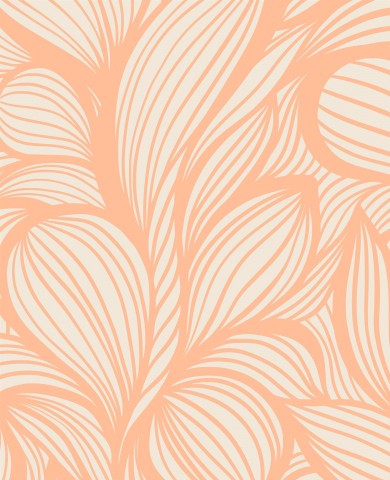 Wasserdichter Stoff Peach Color Line Drawing Waves