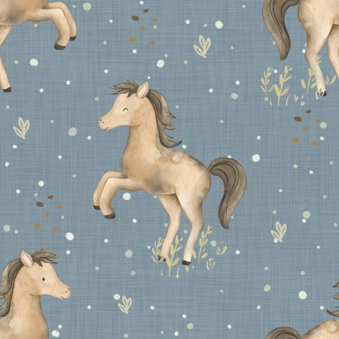 Jersey horse denim linen