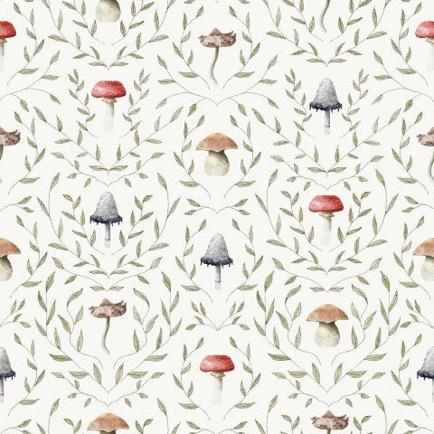  Funghi e foglie di Panama su sfondo bianco