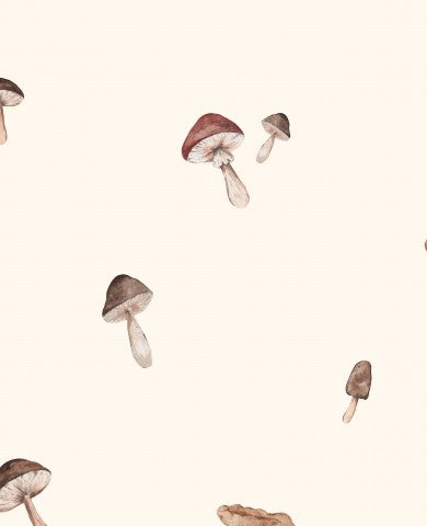 Waterproof fabric mushrooms cream 30x30cm