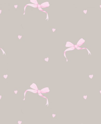 SoftShell pink bows and hearts on a gray background
