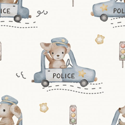 Waterproof fabric police dog off white