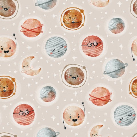SoftShell pattern with planets and stars