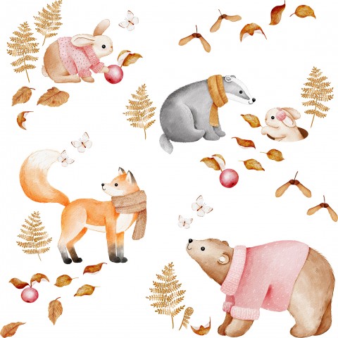Tissu imperméable une série d'illustrations à l'aquarelle de divers animaux