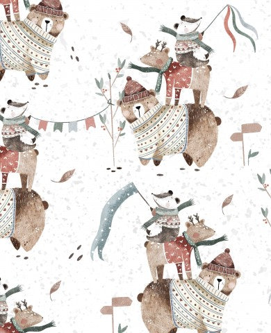 Ours mignon en tissu imperméable en vêtements d'hiver