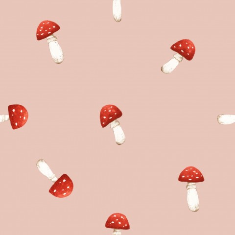Wasserdichter Stoff red toadstool mushroom pink