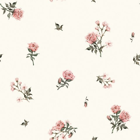 Jersey Retro Roses Cream 3