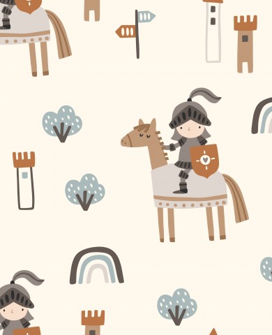 French Terry avec un chevalier à cheval et un château