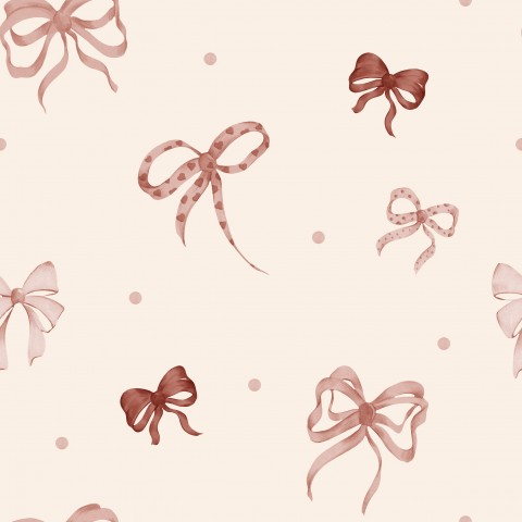 Jersey pink bows on beige background